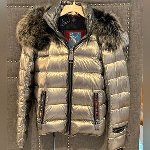 Italian fur hood ski jacket
